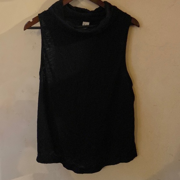 NWT Sz M We The Free by Free People Black Cowl Neck Summer thing slub tank Top - Picture 3 of 7